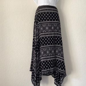 Free People skirt with handkerchief hem.